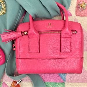 Kate Spade Hot Pink Pebble Leather Satchel EUC